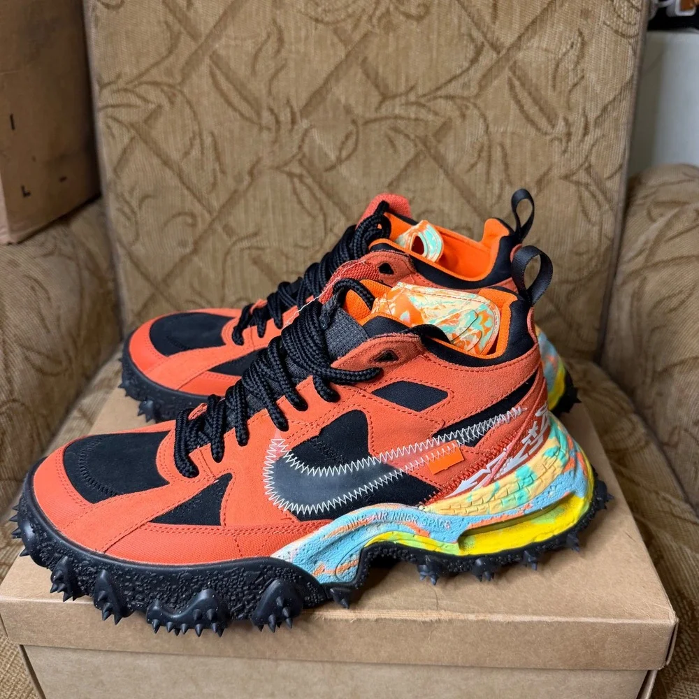 Nike Air Terra Form Off-White Orange Black DQ1615-800 Mens 9.5 Sneaker No Box